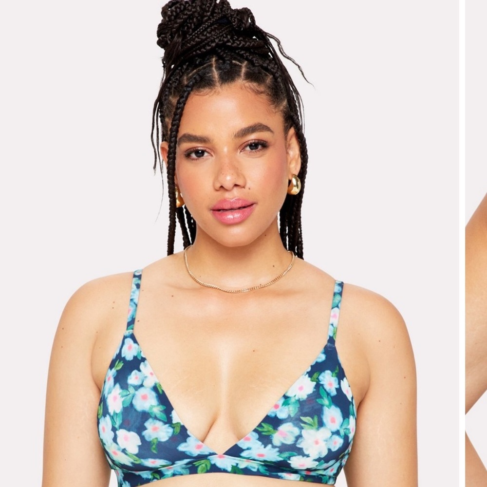 🦋 NEW Yitty Smoothed Reality Supportive Triangle Floral Plunge XL Bralette